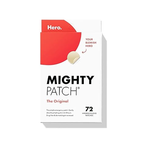 Mighty Patch™ Original Patch from Hero Cosmetics - Hydrocolloid Acne Pimple Patch for Covering Zits and Blemishes, Spot Stickers for Face and Skin (72 Count)