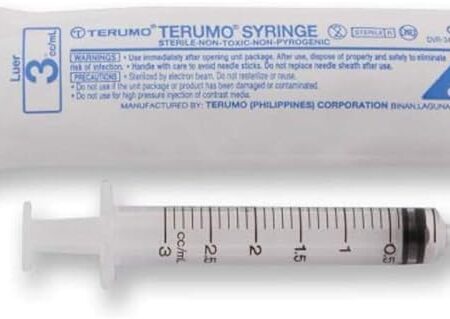 3ml Oral Syringes by Terumo - 100 Pack - Luer Slip Tip, No Needle, FDA Approved, Without Needle, Individually Blister Packed - Medicine Administration for Adults, Infants, Toddlers and Small Pets - Made in Philippines - Box of 100 Syringes 3cc.