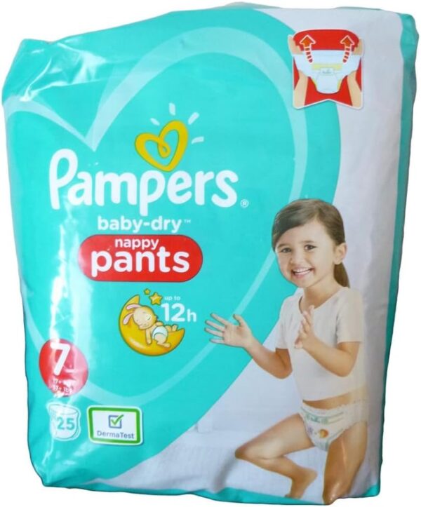 Pampers Baby-Dry Nappy Pants Size 7, 17kg+, 25 Nappies