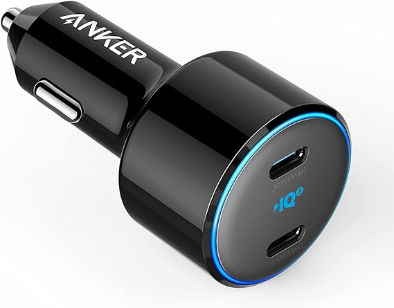 Anker USB C Car Charger, 50W 2-Port PIQ 3.0 Fast Charger Adapter, PowerDrive+ III Duo - Power Delivery for iPhone 15 14 13 12 11 Series, Galaxy S20/S10/S9, Note 9, iPad Pro, MacBook Air and More