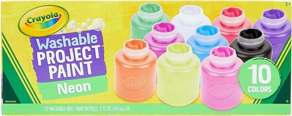 10-color Neon Washable Kids Paint (Set of 10) - Image 2