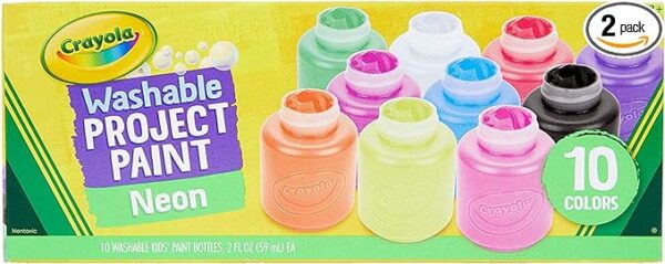 10-color Neon Washable Kids Paint (Set of 10)