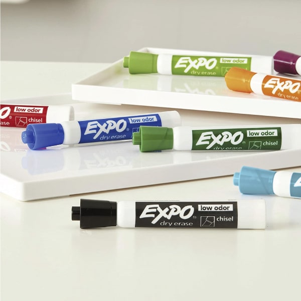 Expo Low Odor Chisel Tip Dry Erase Markers, 12 Black Markers - Image 2