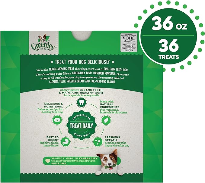 Greenies Original Regular Natural Dog Dental Care Chews Oral Health Dog Treats, 36 count (Pack of 1) - Image 2
