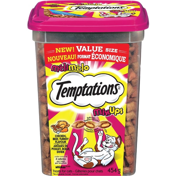 Temptations Mix-Ups Cat Treats, Catnip (Chicken, Catnip & Cheddar Flavour), 454g Tub