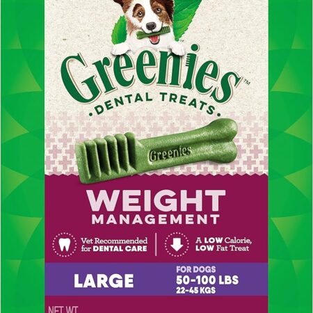 Greenies Weight Management Large Natural Dog Dental Care Chews Weight Control Dog Treats, 27 oz. Pack (17 Treats)