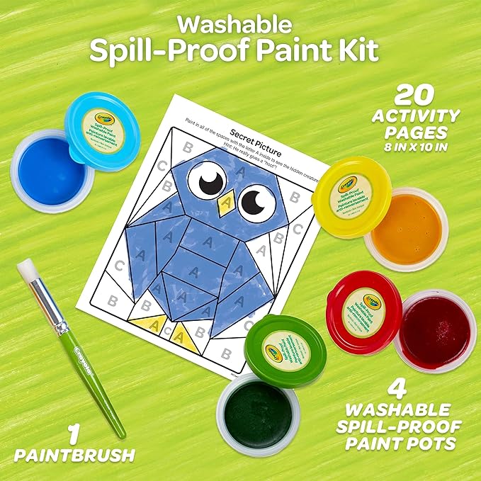 Crayola Spill Proof Paint Set, Washable Paint for Kids, Ages 3, 4, 5, 6 - Image 2
