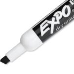 Expo Low Odor Chisel Tip Dry Erase Markers, 12 Black Markers