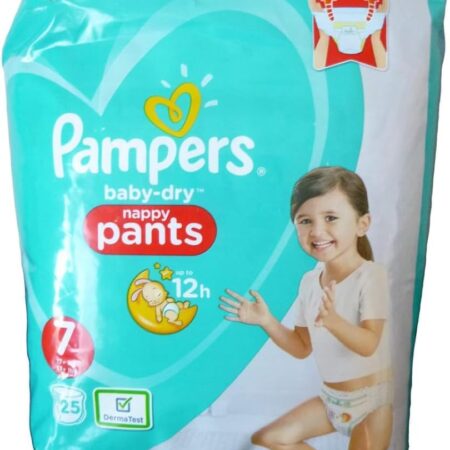 Pampers Baby-Dry Nappy Pants Size 7, 17kg+, 25 Nappies