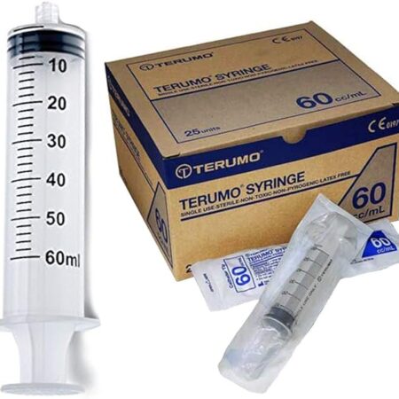 60ml Oral Syringes by Terumo - 25 Pack - Luer Lock Tip, No Needle, FDA Approved, Without Needle, Individually Blister Packed - Medicine Administration for Adults, Infants, Toddlers and Small Pets - Made in Japan - Box of 25 Syringes 60cc.