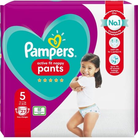Pampers Active Fit Nappy Pants Size 5, 12-17 kg, 27 Nappies