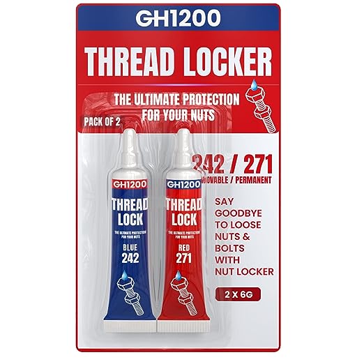2 Pack Thread Lock. 271 and 242 Medium and Strong Strength Locktight for Nuts, Bolts, Fasteners and Metals. Lock Tight Thread Locker with Stable and Consistent Performance (6gx2)