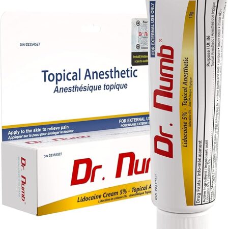 DR. NUMB 5% Lidocaine Topical Anesthetic Tattoo Numbing Cream - 10g || Vitamin E Combined for Pain Relieves of Tattoos, Waxing, Microneedling, Piercing, Microblading, Burning || Ink Artists Choice (1)