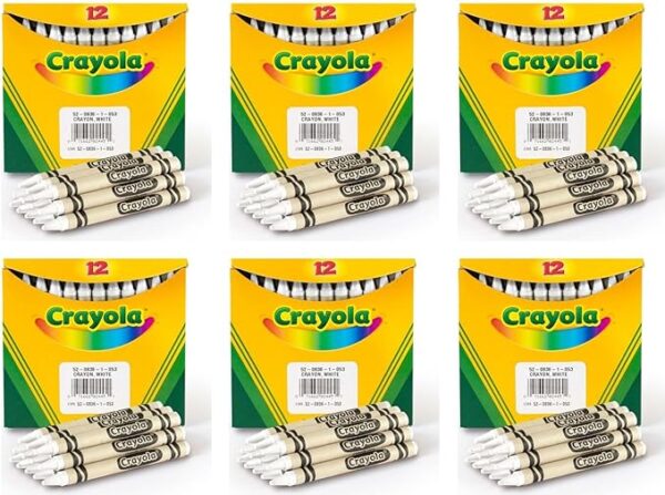 Crayola Regular Size Bulk White Crayons 12 pack (6-Pack)