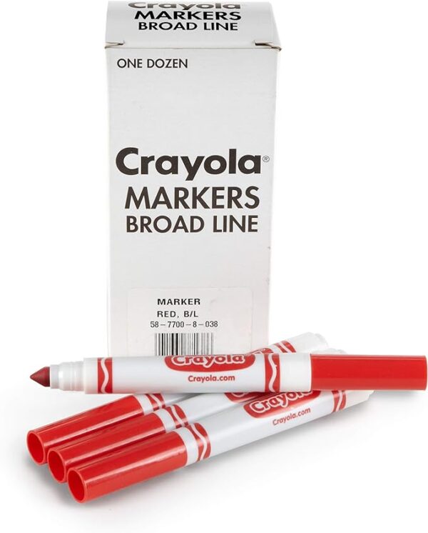 Crayola 12 Count Original Bulk Markers, Red