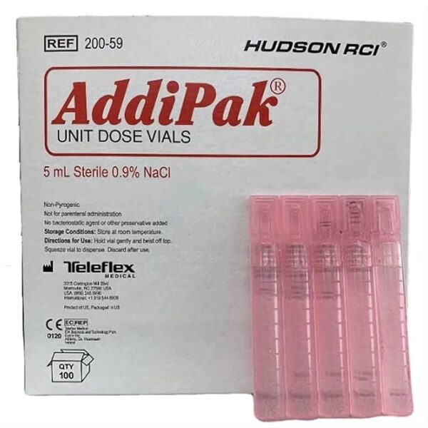 HudsonRCI AddiPak 5 mL Sterile 0.9% Saline Solution (RHUD59U) -100 Per Box