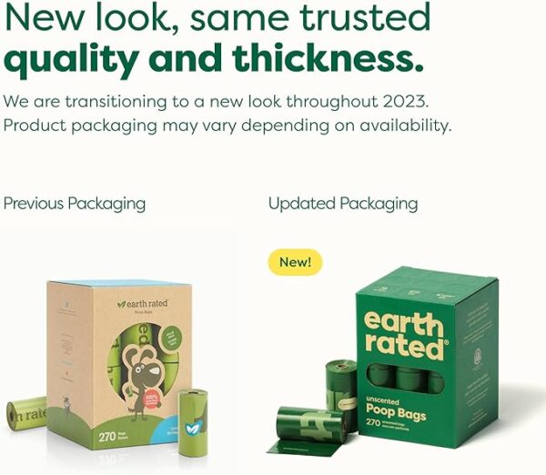 Earth Rated Dog Poop Bags - Leak-Proof and Extra-Thick Pet Waste Bags for Big and Small Dogs - Refill Rolls - Unscented - 270 Count - Image 2