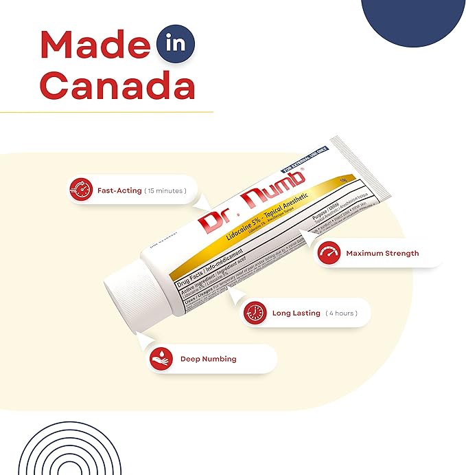 DR. NUMB 5% Lidocaine Topical Anesthetic Tattoo Numbing Cream - 10g || Vitamin E Combined for Pain Relieves of Tattoos, Waxing, Microneedling, Piercing, Microblading, Burning || Ink Artists Choice (1) - Image 2