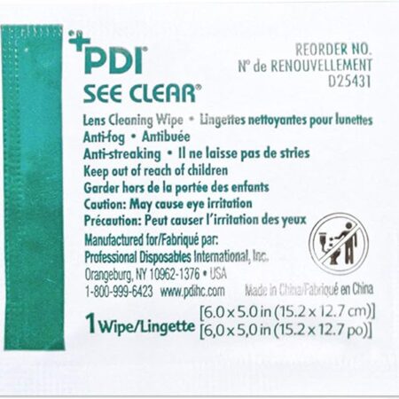 PDI D25431 See Clear Eye Glass Cleaning Wipes (Pack of 120)