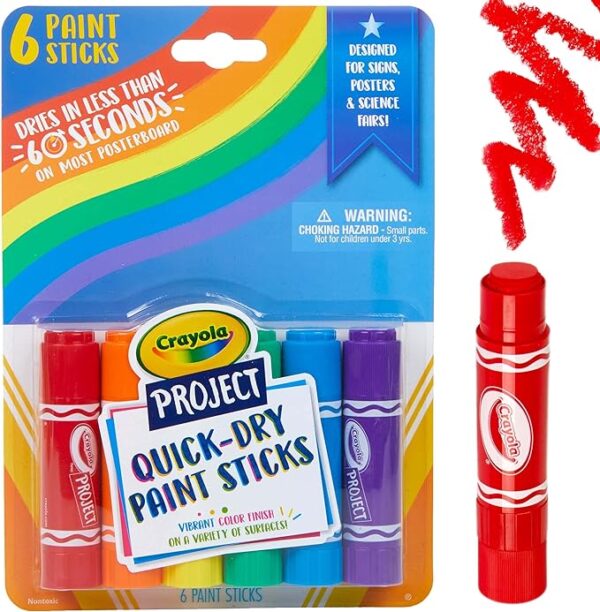 Crayola Paint Sticks, No Water Required, Paint Set For Kids, Art Supplies, 6 Count, Multi