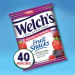 Welch's Fruit Snacks, Berries 'n Cherries, Great Valentines Day Gifts for Kids, Gluten Free, Bulk Pack, Individual Single Serve Bags, 0.8 oz (Pack of 40)