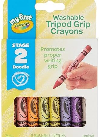 Crayola My First, Washable Tripod Crayons for Toddlers, 8ct
