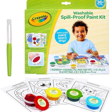 Crayola Spill Proof Paint Set, Washable Paint for Kids, Ages 3, 4, 5, 6
