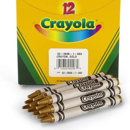 Crayola Crayons, Gold, Single Color Crayon Refill, 12 Count Bulk Crayons, School Supplies