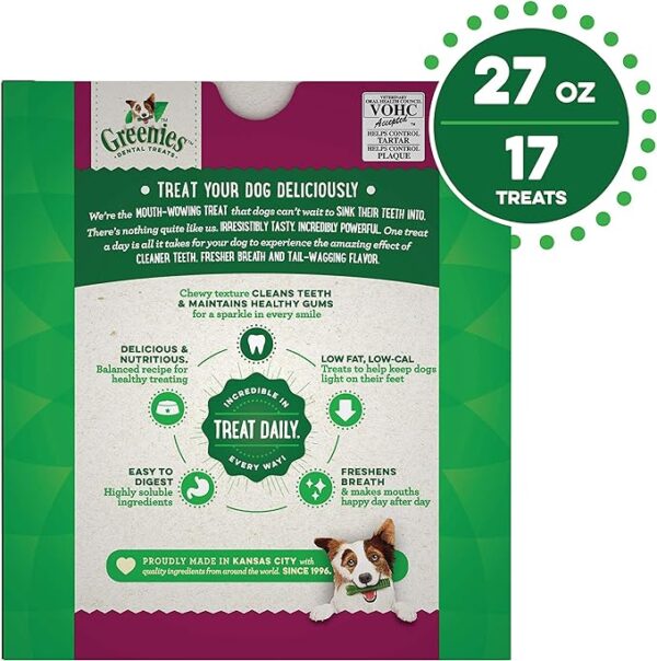 Greenies Weight Management Large Natural Dog Dental Care Chews Weight Control Dog Treats, 27 oz. Pack (17 Treats) - Image 2