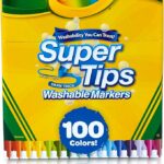 Crayola Super Tips Marker Set (100ct), Fine Point Washable Markers, Drawing Markers for Kids & Adults, Great for Thick & Thin Lines