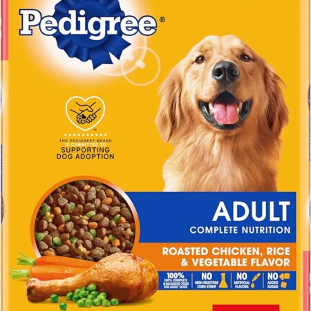 Pedigree Complete Nutrition Adult Dry Dog Food Roasted Chicken, Rice & Vegetable Flavor Dog Kibble, 18 lb. Bag