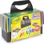 Crayola Color Caddy Craft Kit (90+ Pcs), Kids Coloring Set, Gifts for Kids 4+, Includes Crayons, Markers, Colored Pencils, Glitter Glue, Scissors, & Paper