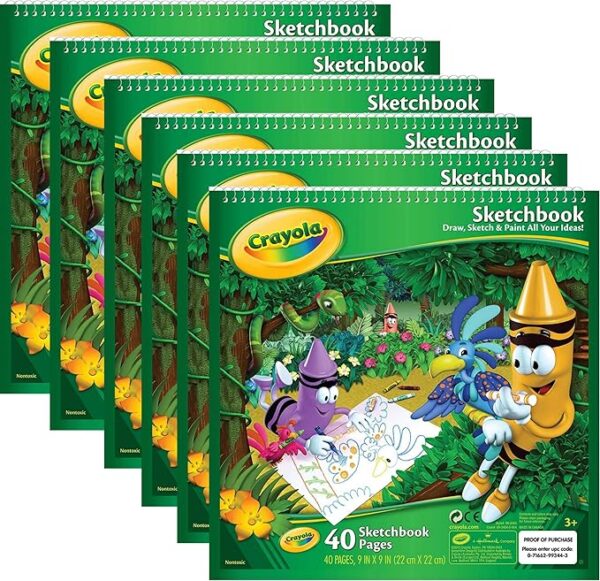 Crayola Sketchbook 9"X9", 40 Sheets, 6 Pack