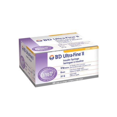 BD Ultra Fine™ Insulin Syringes, 3/10mL, 8mm x 31G – 320440